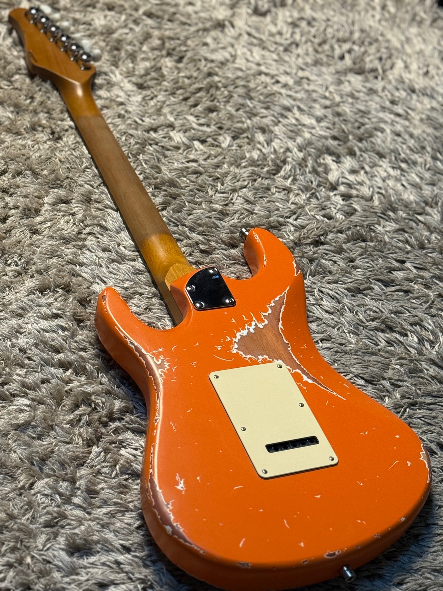 Dhatarattha Performance DST HSS in Capri Orange with RW FB and Nitrocellulose Lacquer Relic