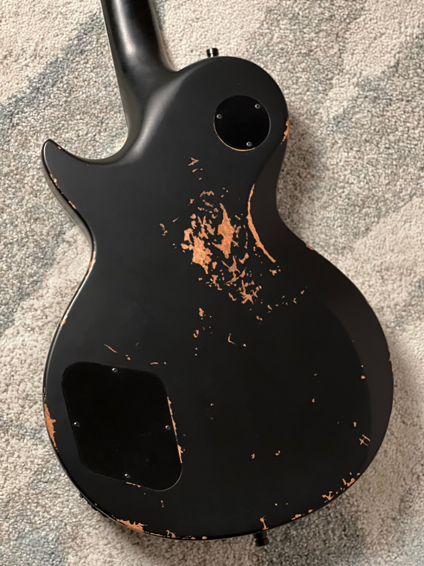Dhatarattha Custom DLP in Black Over Triburst with 5A Flame Top Relic