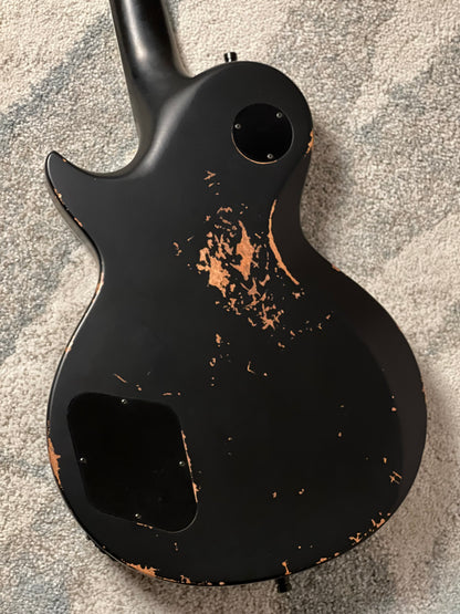 Dhatarattha Custom DLP in Black Over Triburst with 5A Flame Top Relic