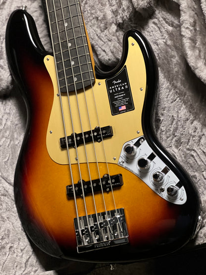 Fender American Ultra II Jazz Bass V Guitar with Ebony FB in Ultraburst US26005365