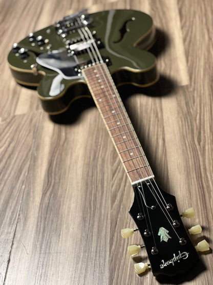 Epiphone ES-335 Bigsby in Olive Drab w/Premium GigBag