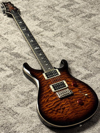 PRS SE Custom 24 Quilt Top in Black Gold Burst F081418 (USED)