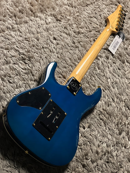 Soloking SM-22 HH QM Shredmaster with  Blue Tinted Maple FB in Trans Maldives Blue