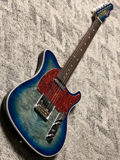 Dhatarattha Custom DTL Burl in Transparent Blue Burst with Rosewood FB