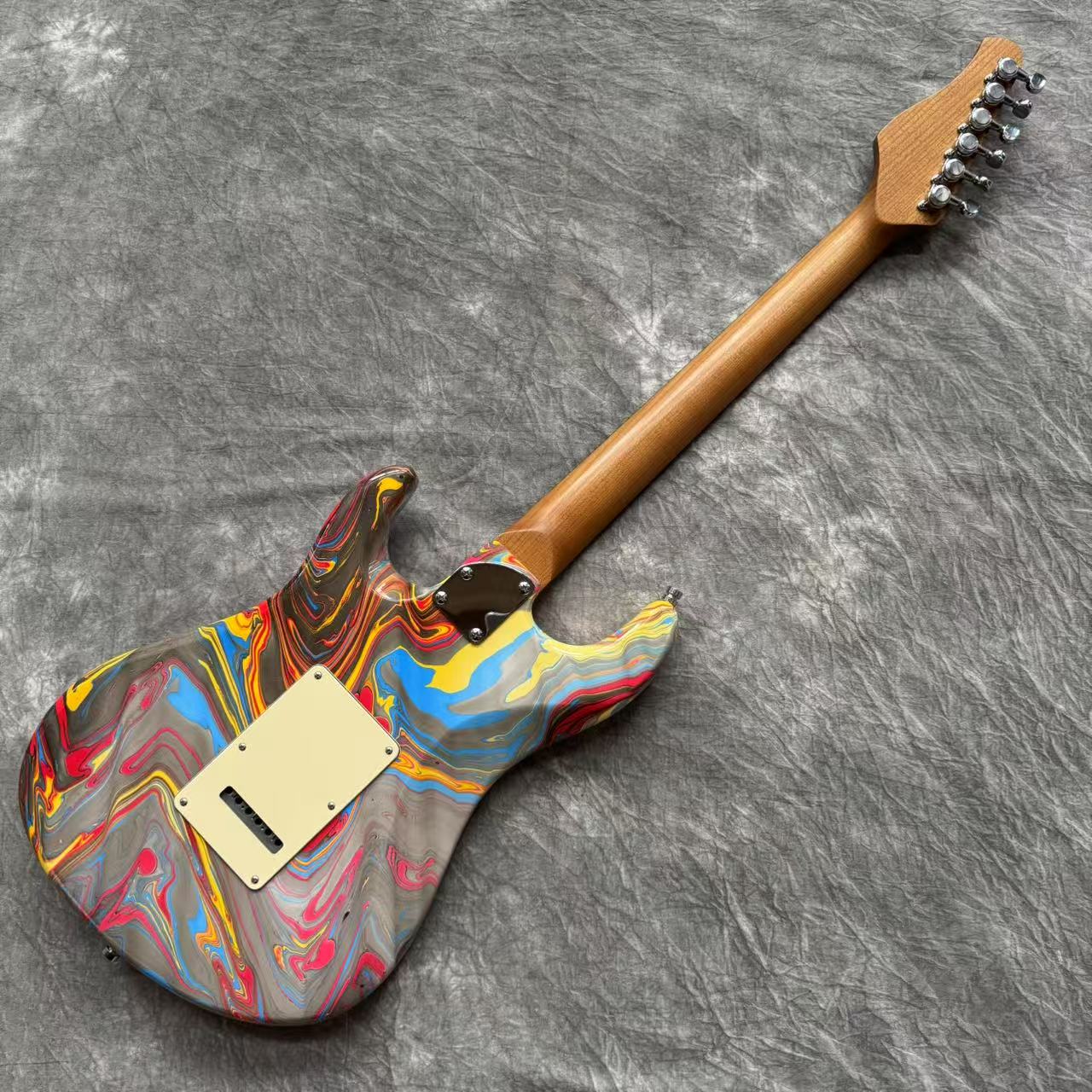 Dhatarattha Custom DST HSS in Red Marble Swirl with Rosewood FB