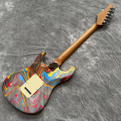 Dhatarattha Custom DST HSS in Red Marble Swirl with Rosewood FB