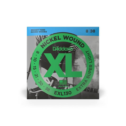 D'Addario EXL130 Nickel Wound Electric Guitar Strings, Extra-Super Light, 8-38