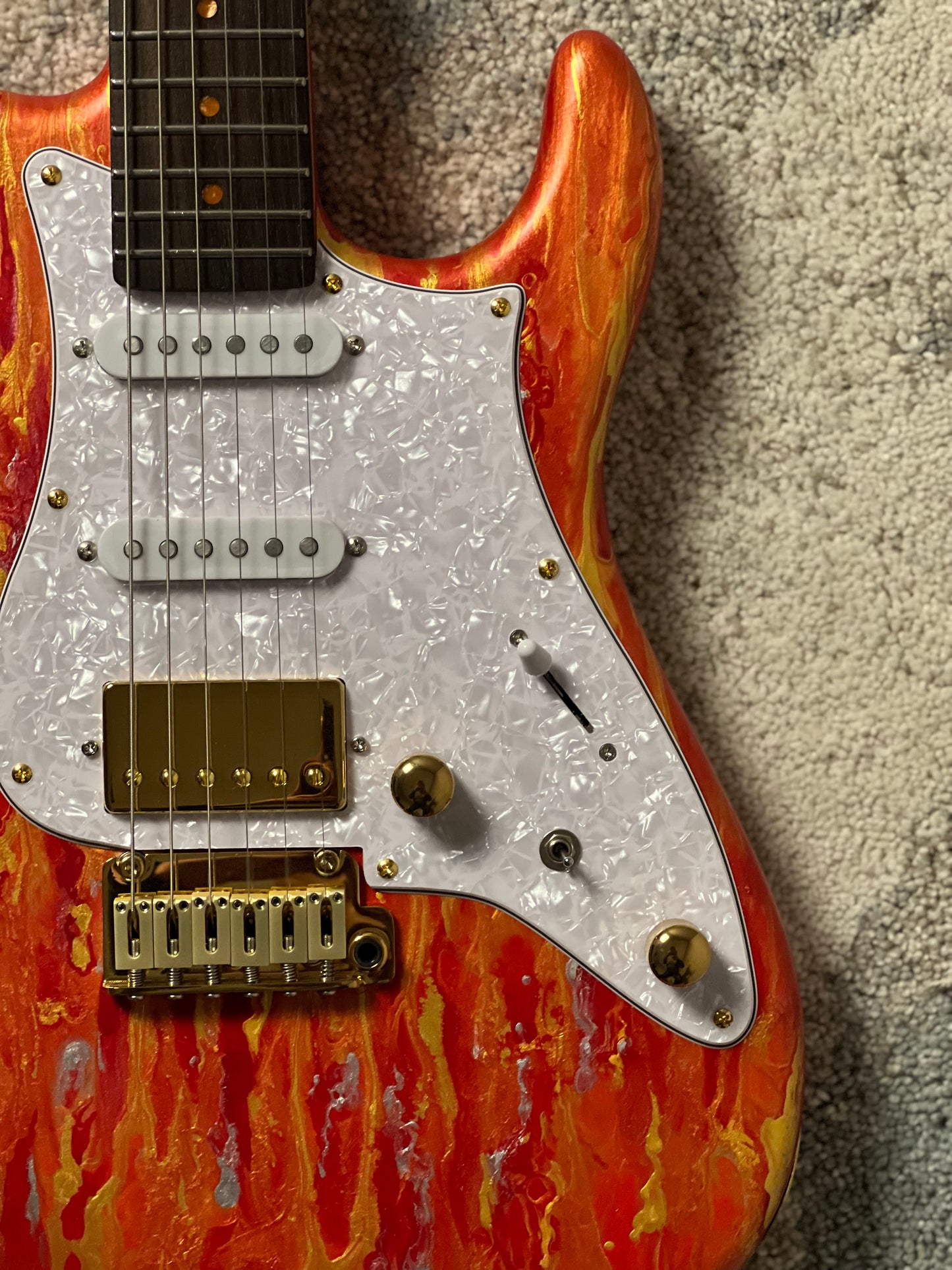 SLX X Dhatarattha Custom DST in Fire Shmear with Rosewood FB