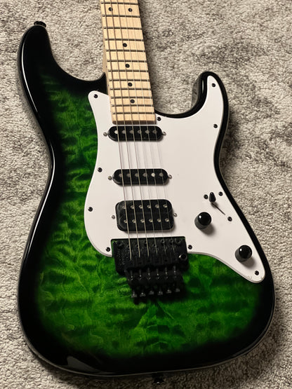 Jackson Adrian Smith SDXQ with Maple FB in Transparent Green Burst