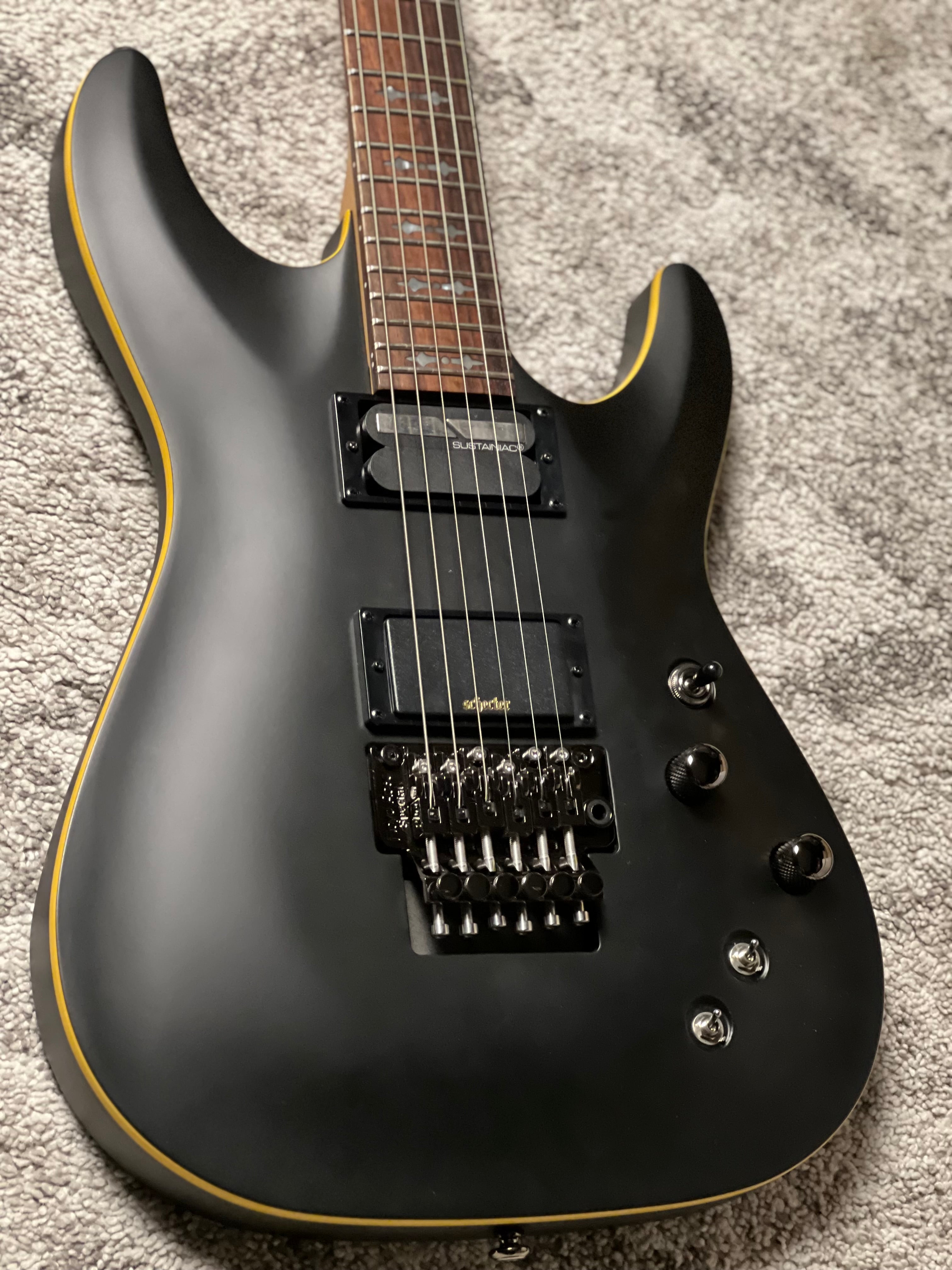 Schecter Demon-6 FR-S in Aged Black Satin – nafiriguitar.com