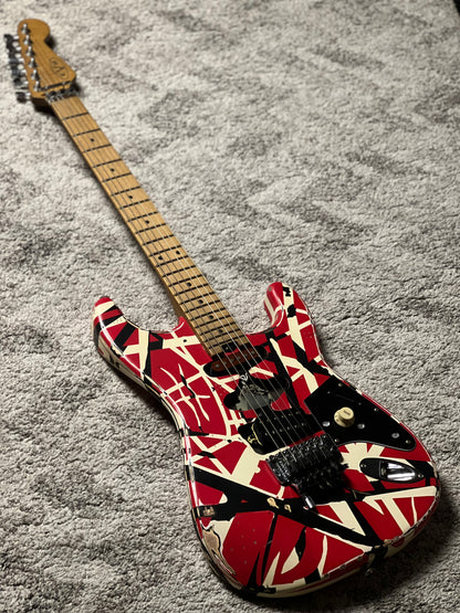 EVH Striped Series Frankenstein Relic - Red/Black/White EVH2202273