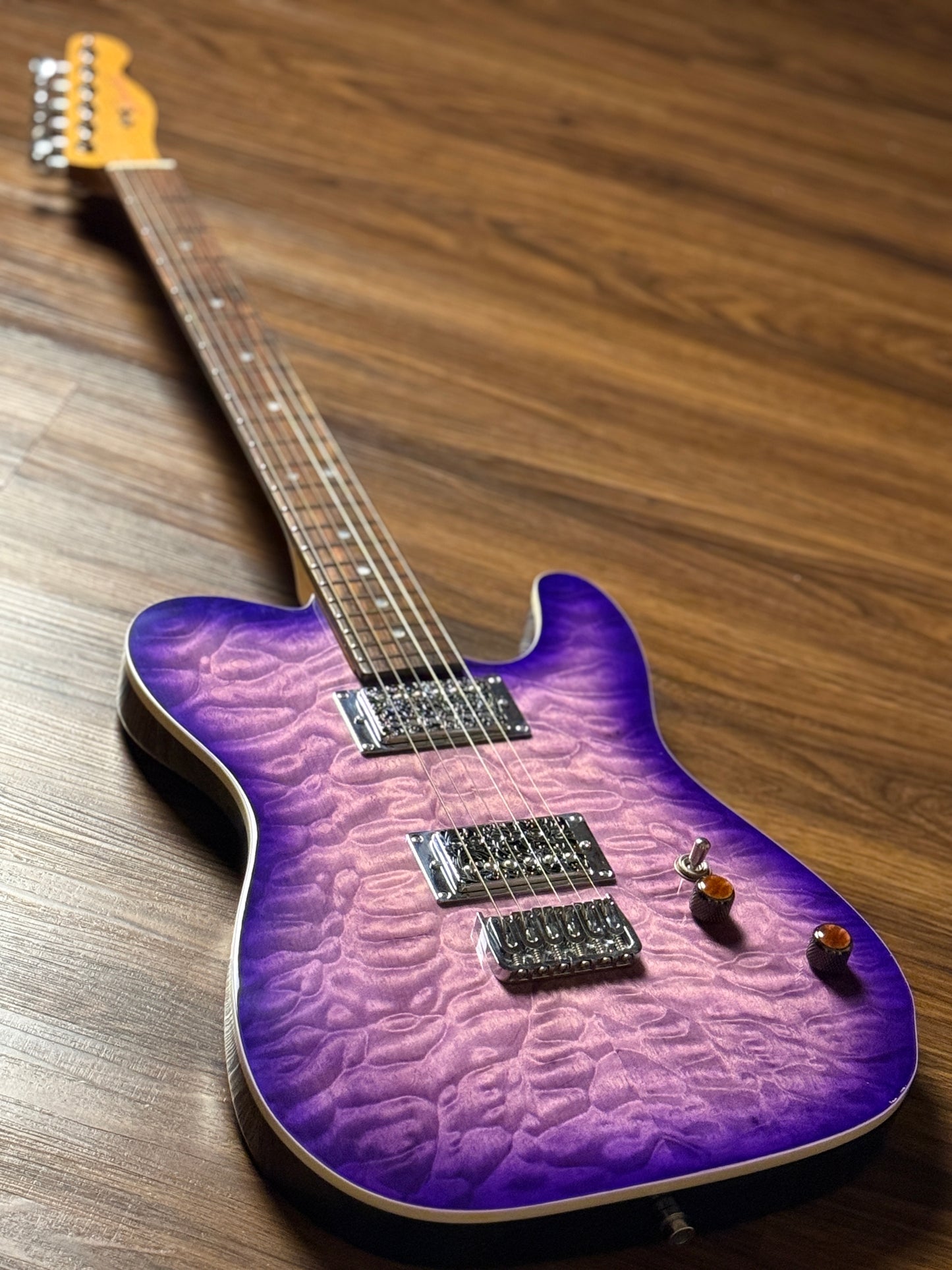 Dhatarattha Custom DTL HH Quilt in Emerald Purple Burst with Rosewood FB