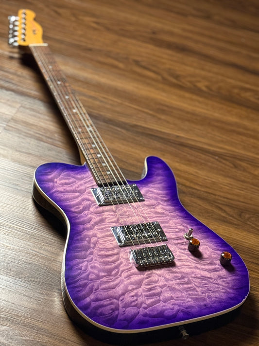 Dhatarattha Custom DTL HH Quilt in Emerald Purple Burst with Rosewood FB
