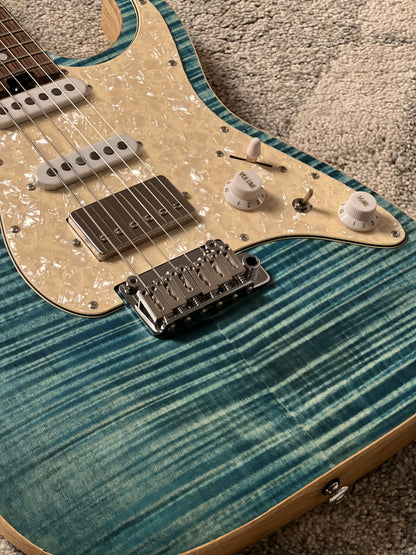 Soloking MS-1 Classic Flat Top FMN with Rosewood FB in Jeans Pacific Blue Limited Edition JESCAR