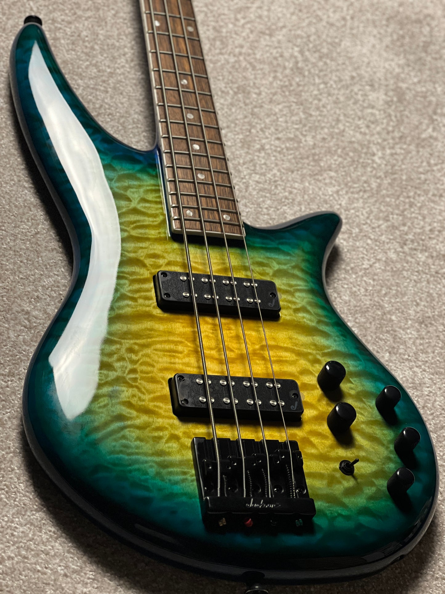 Jackson X Series Spectra Bass SBX QM IV with Laurel FB in Amber Blue Burst (USED)