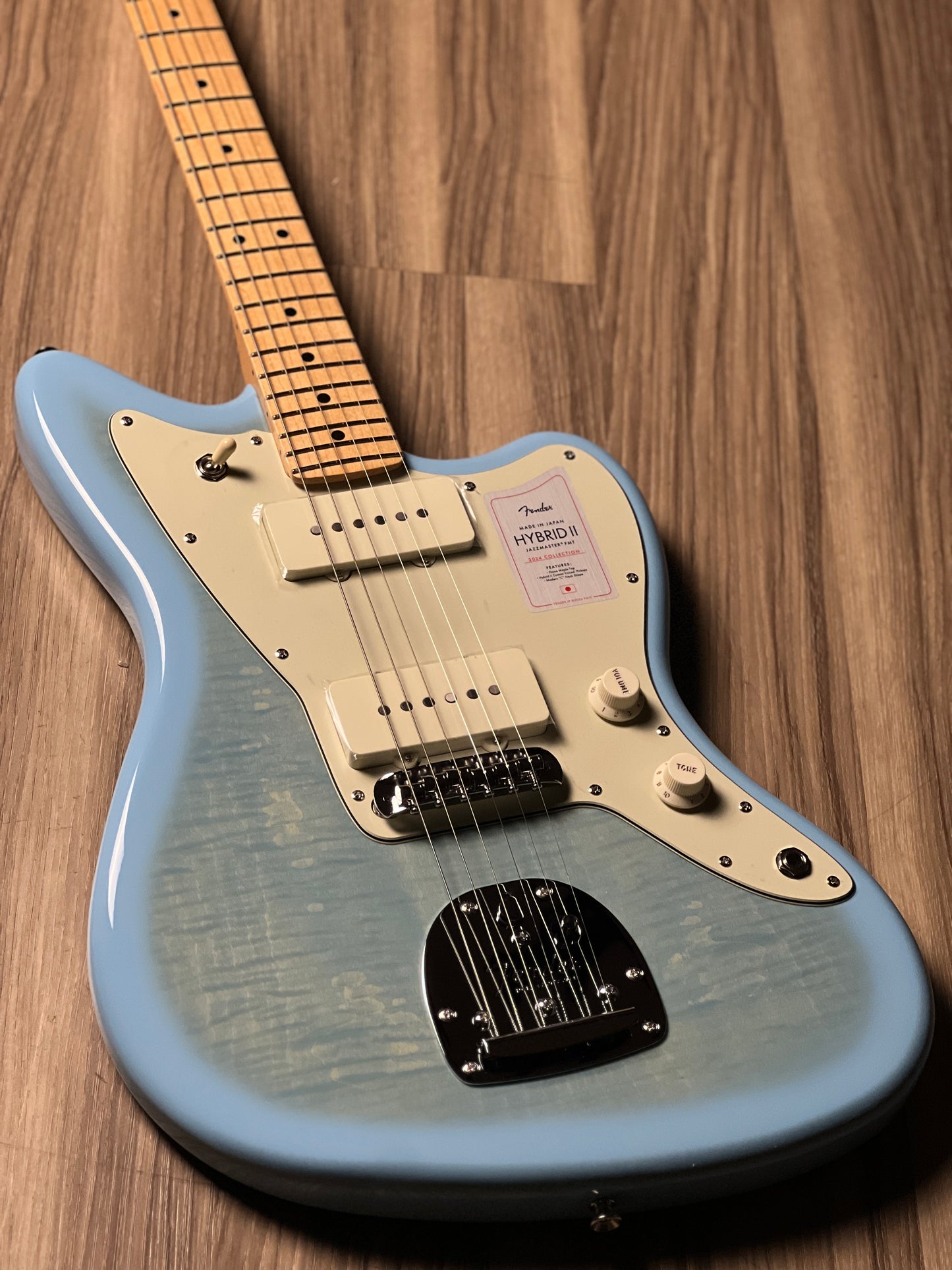 Fender Japan Hybrid II Jazzmaster with Maple FB in Celeste Blue JD24006521