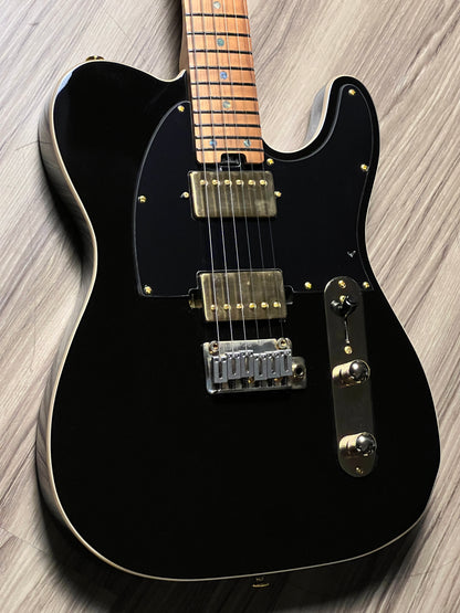 Soloking MT-1 Modern 24 HH FMN Roasted Flame Maple Neck in Black Beauty JESCAR