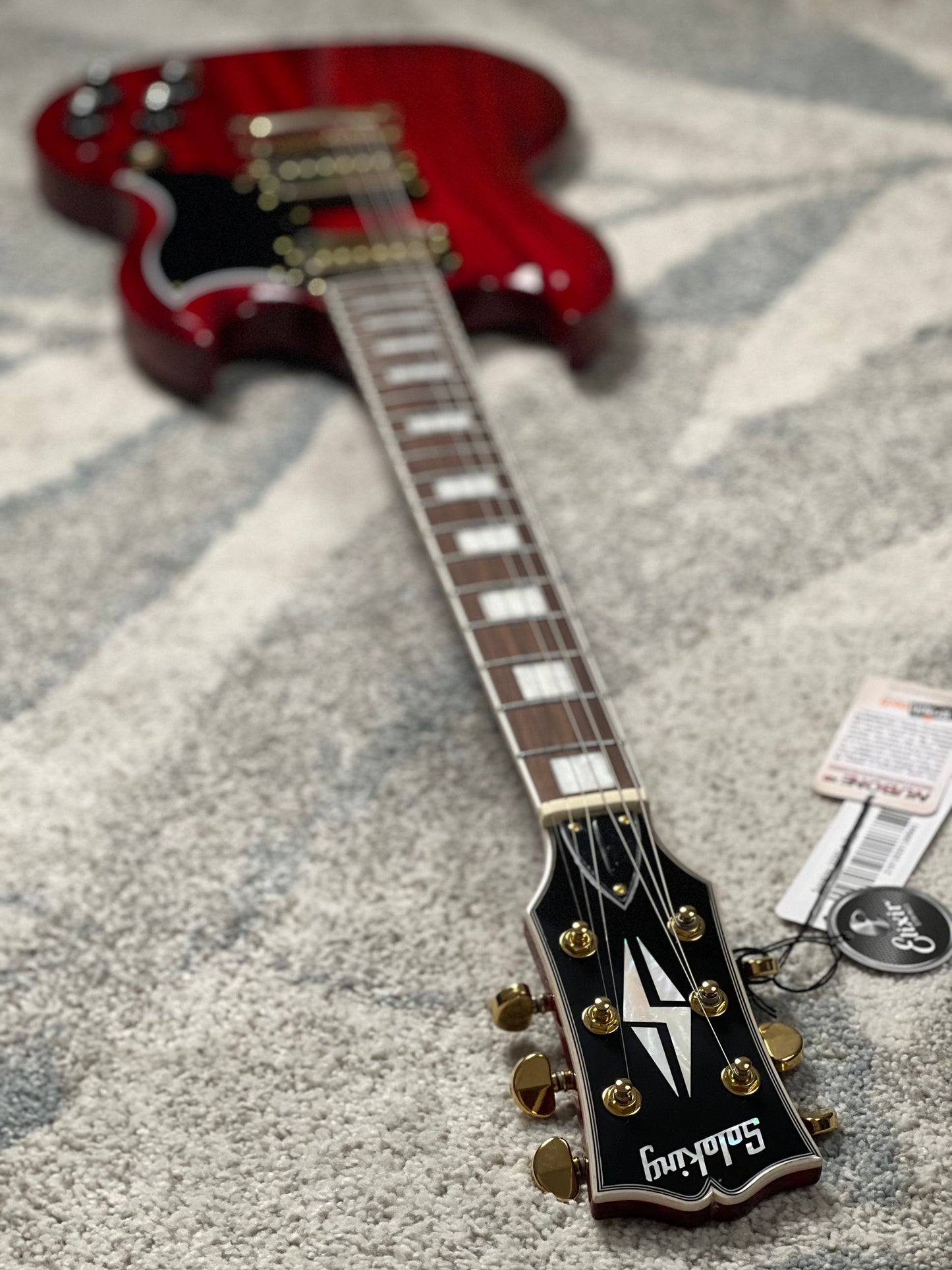 Soloking SG60 MKII in Transparent Red Cherry with Gold Hardware