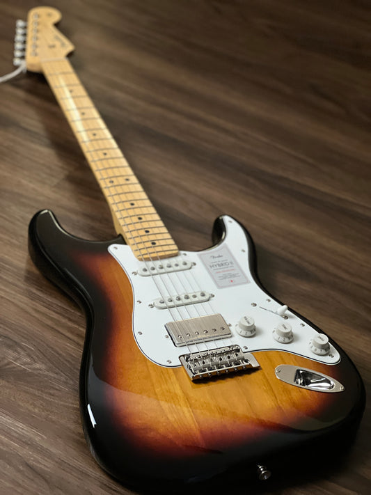 Fender Japan Hybrid II Stratocaster HSS with Maple FB in 3-Color Sunburst JD23034003