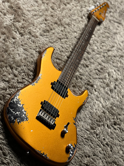 Dhatarattha Performance DST HH in Aztec Gold Over Black Paisley with RW FB and Nitrocellulose Lacquer Relic