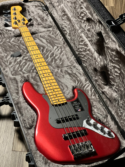Fender American Ultra II Jazz Bass V Guitar with Maple FB in Sinister Red US24062970