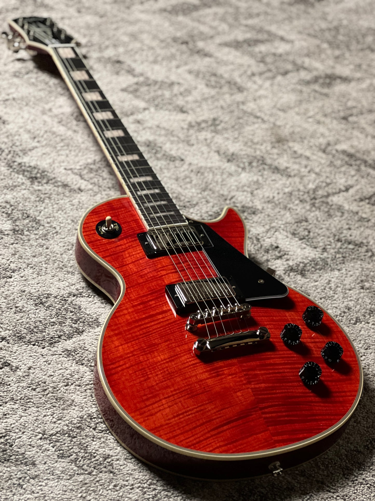 Epiphone Les Paul Custom Figured in Transparent Red w/Premium Gigbag 25021529236