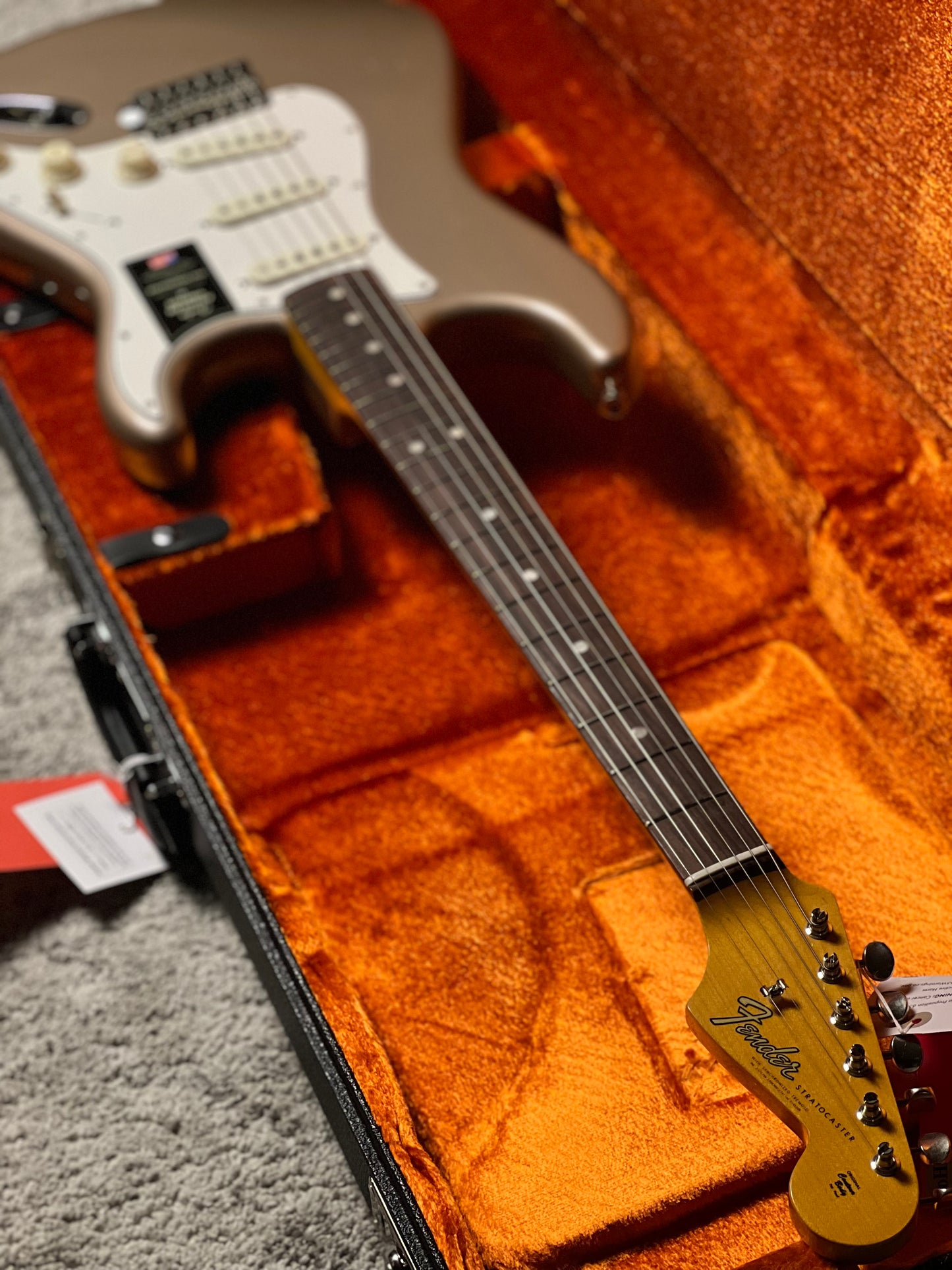 Fender American Vintage II 1965 Stratocaster with Round-Lam RW FB in Shoreline Gold