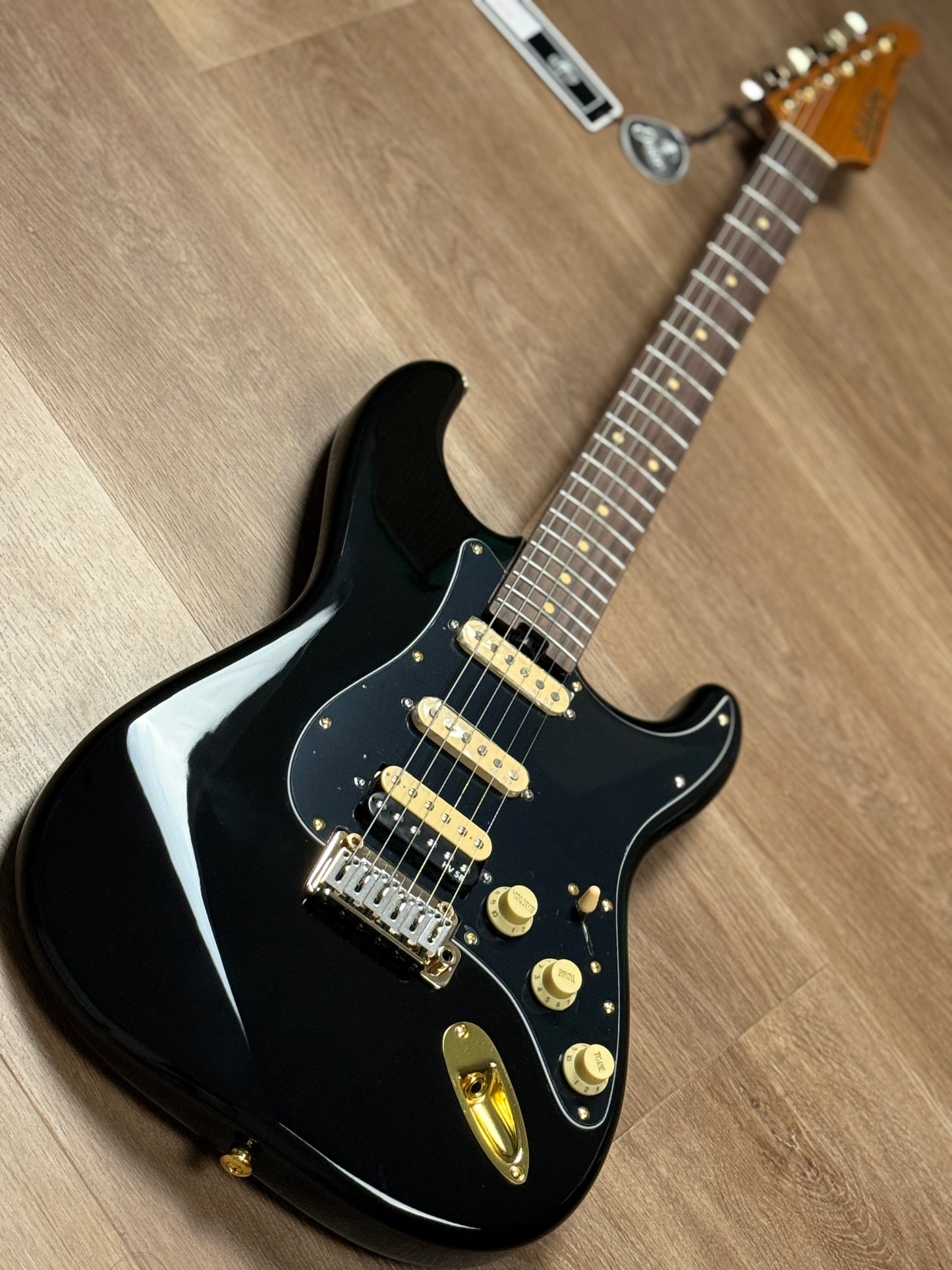 Soloking MS-1 Artisan with Rosewood FB in Black Beauty with Gold Hardware JESCAR