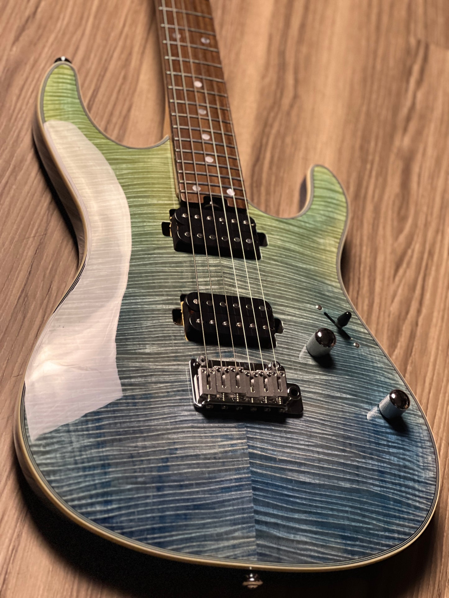 Soloking SM-24 HH Shredmaster with Rosewood FB in Trans Blue Fade