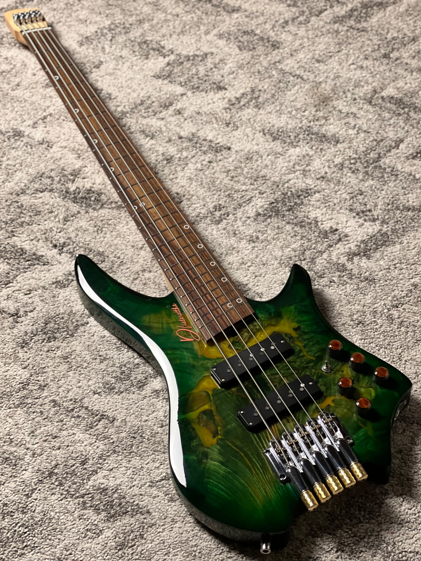 Dhatarattha Custom DEB 5 Headless Bass in Forest Burl Top with RW FB Nafiri Special Run