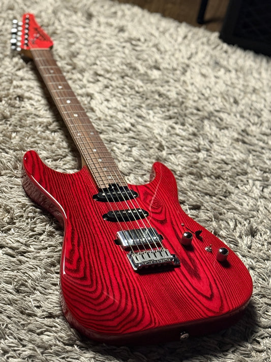 Soloking MS-1 Custom in Transparent Magenta with Roasted Maple Neck and Ash Body