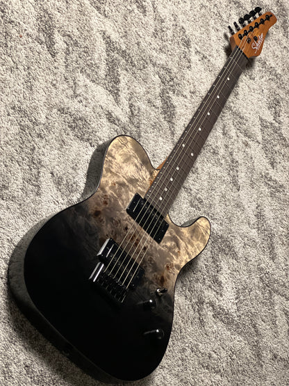 Schecter PT Standard in Black Fade Burst Burl