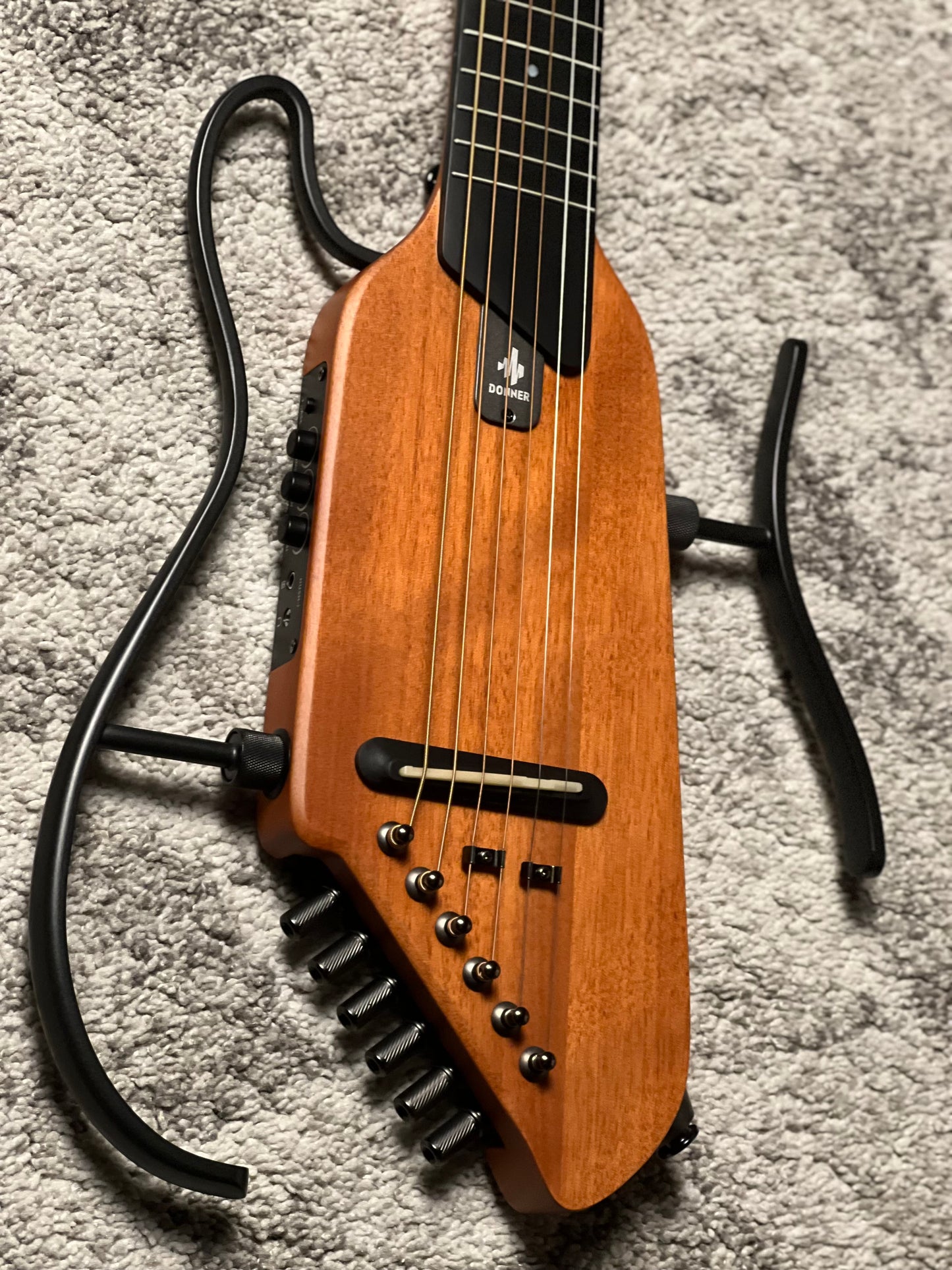 Donner HUSH-I Silent Guitar In Mahogany w/Bag
