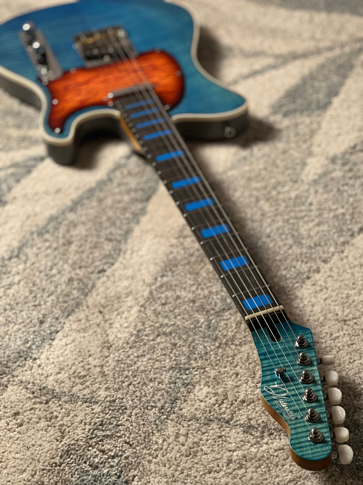 Dhatarattha Custom DTL Flame in Pacific Jeans Blue with Rosewood FB