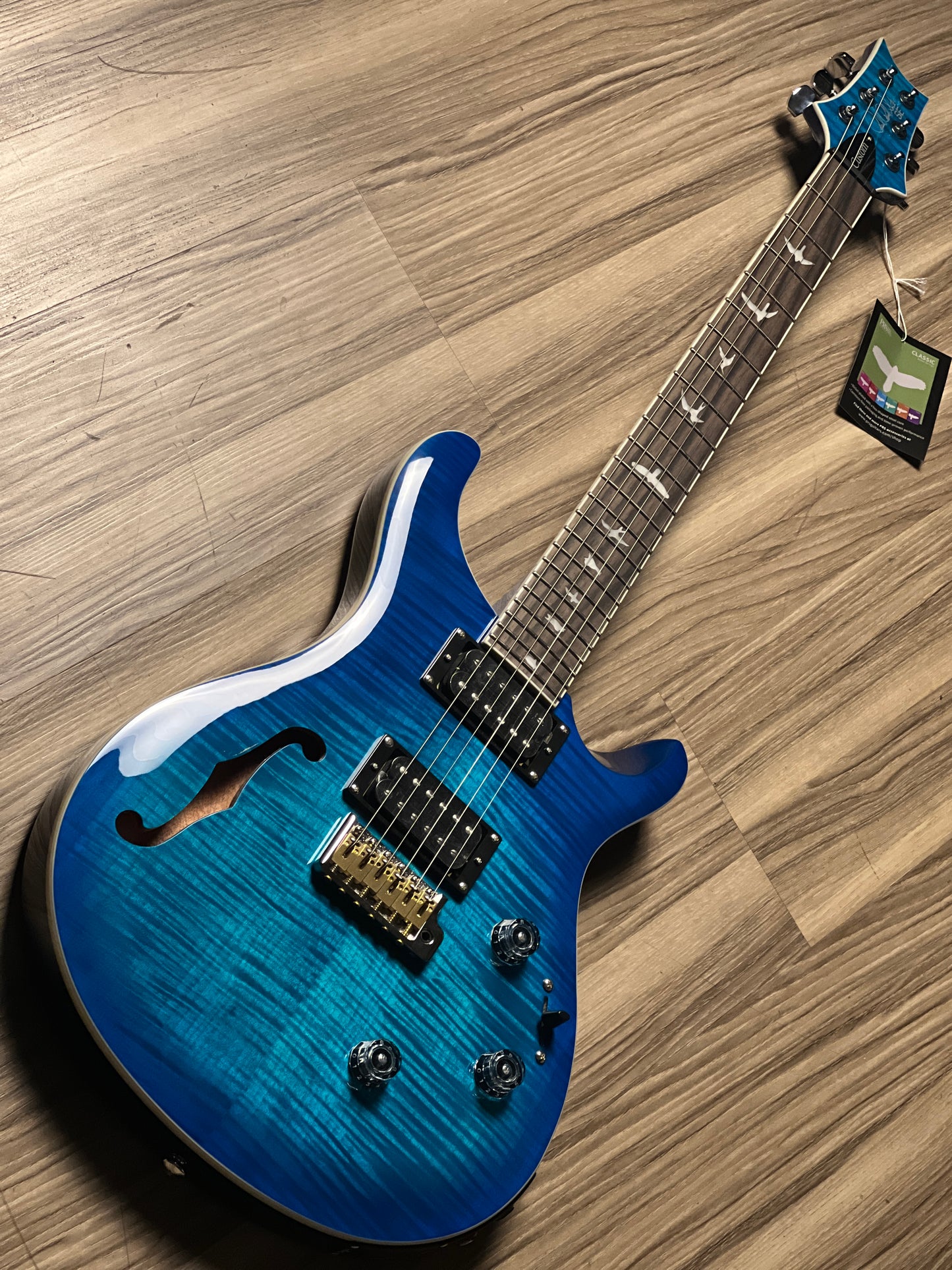 PRS SE Custom 24 Semi Hollow Piezo in Lake Blue