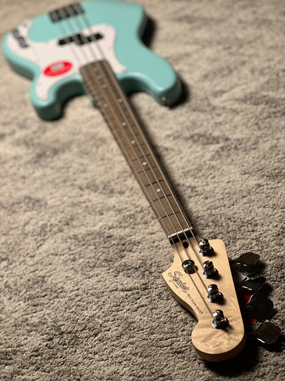 Squier Debut Series Precision Bass Guitar with Laurel FB in Daphne Blue