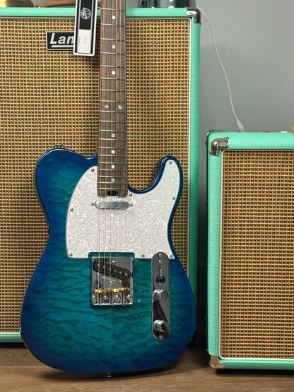 Soloking MT-1 Vintage Quilt with Rosewood FB in Aquamarine Nafiri Special Run