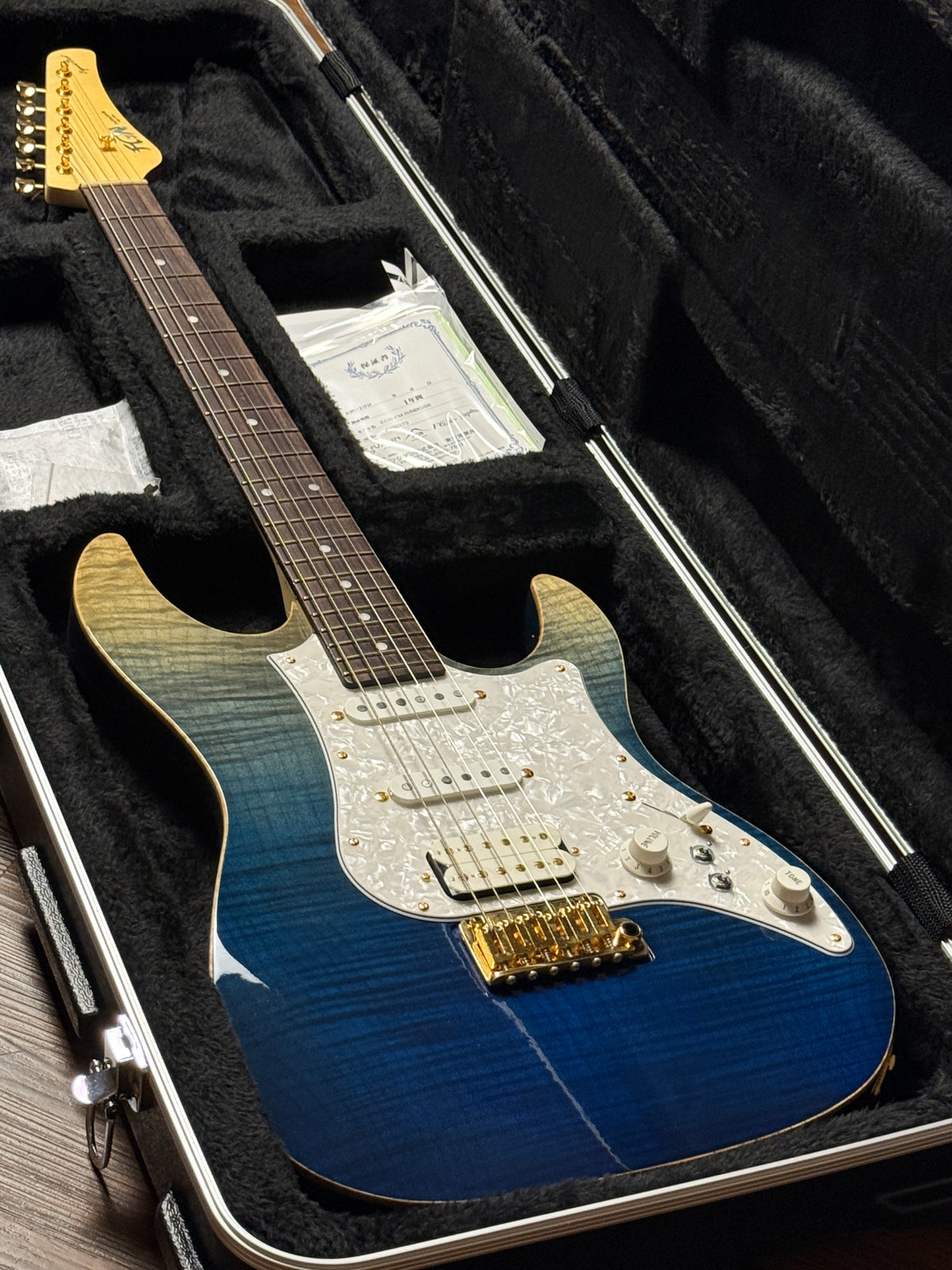 Fujigen FGN Guitars Expert EOS Odyssey in Navy Blue with Hardshell Case F230173