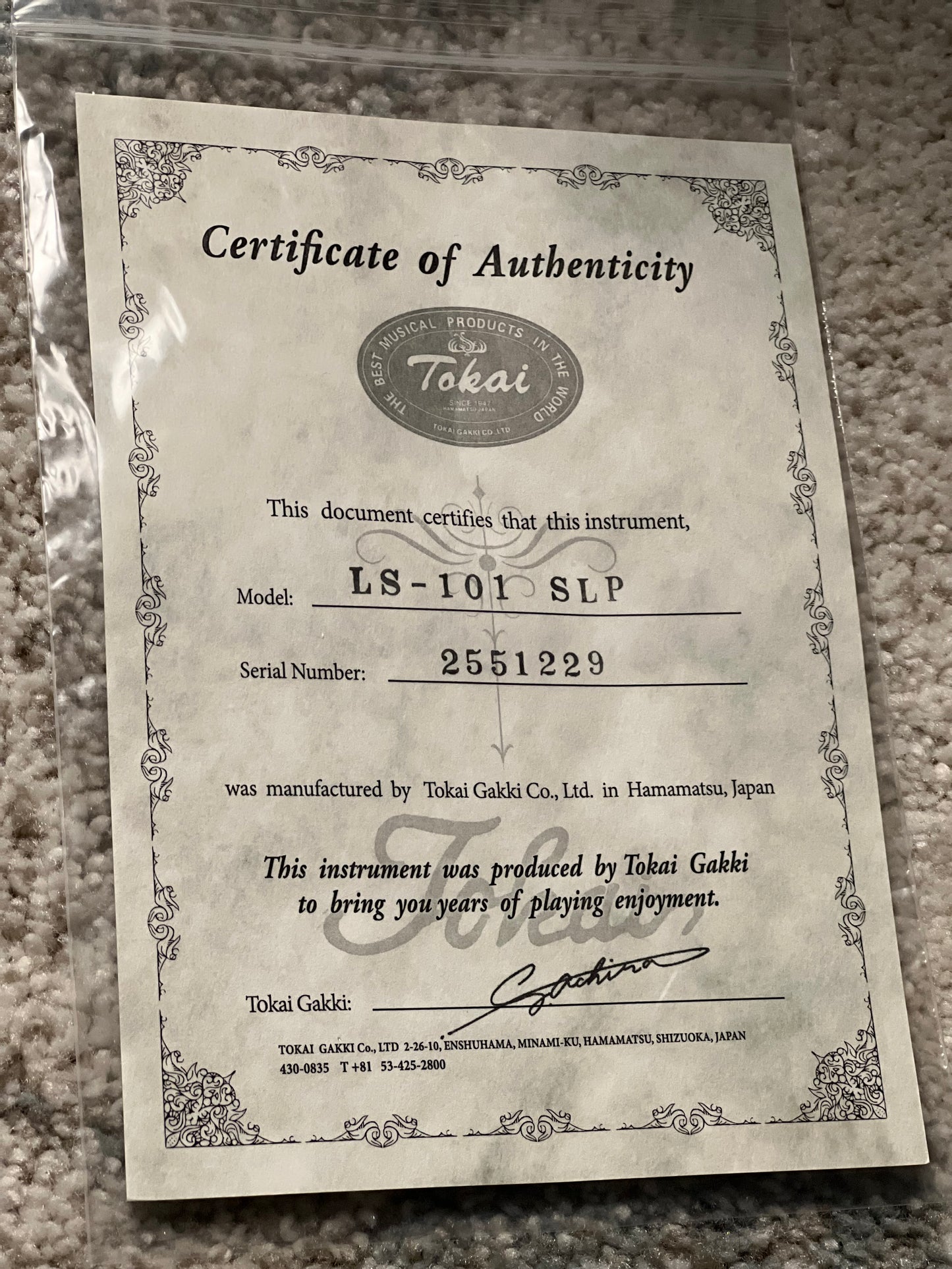 Tokai Japan Love Rock LS-101 SLP in Shell Pink 2551229