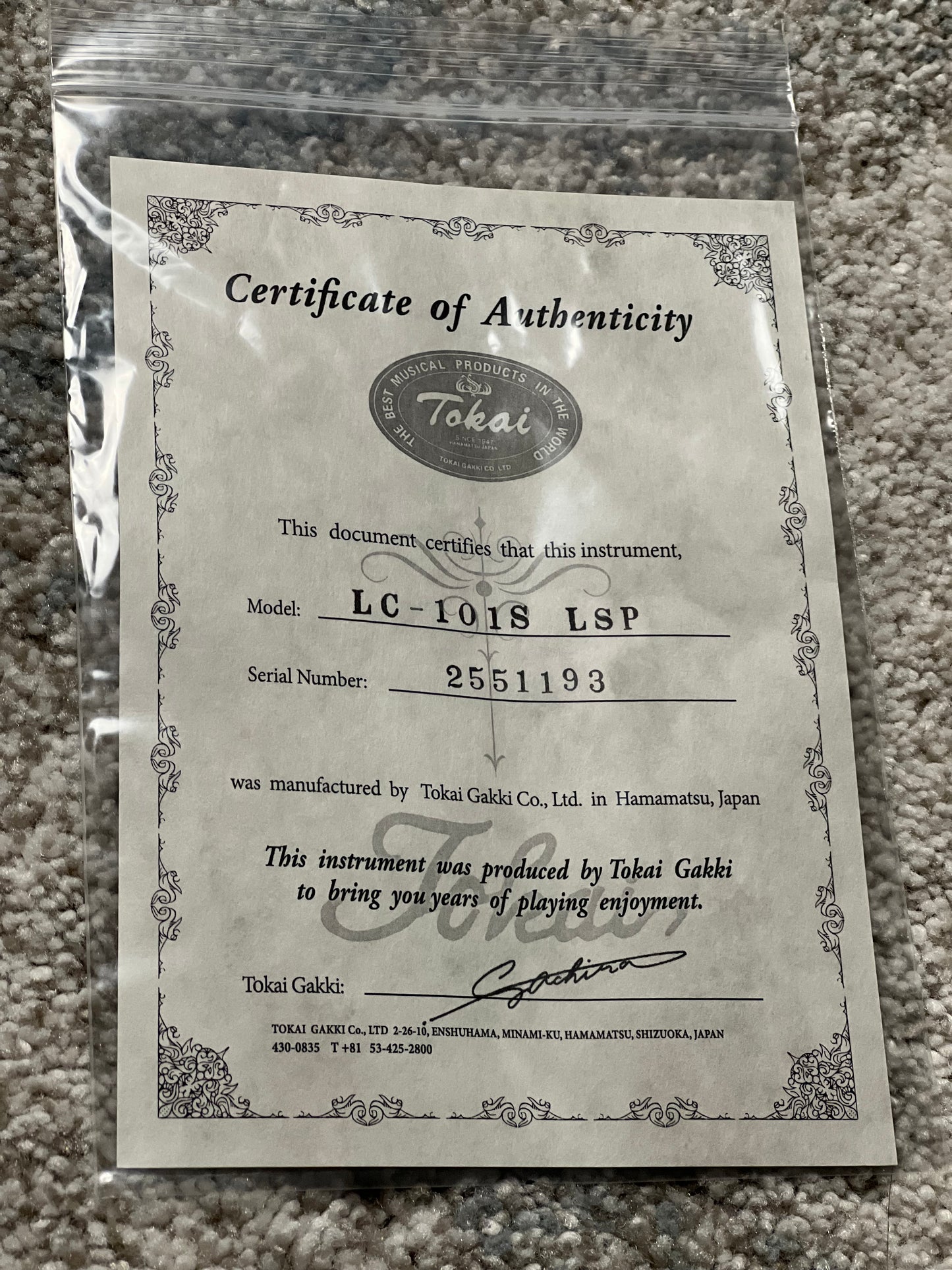 Tokai Love Rock Japan LC-101S in Lavender Sparkle 2551193