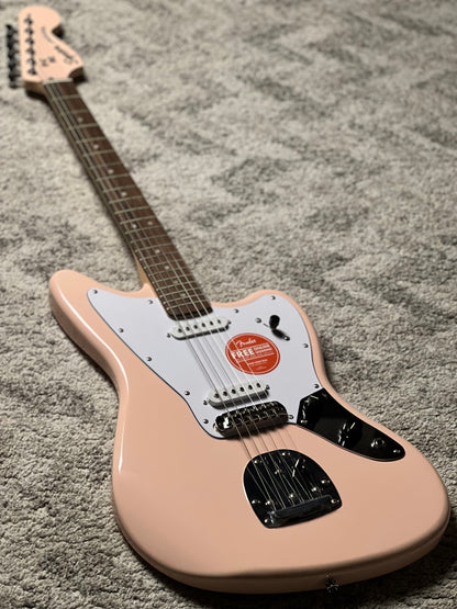 Squier FSR Affinity Series Jaguar with Laurel FB in Shell Pink