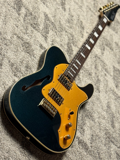 SLX Raven Thinline Super Deluxe in Sherwood Green Metallic with Rosewood FB and Gold Hardware