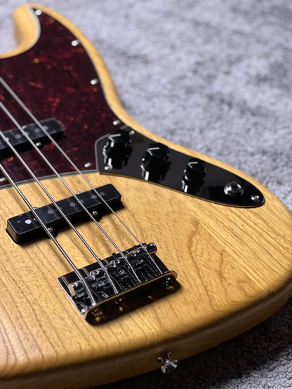 Fender MIJ Limited Jazz Bass Guitar with RW FB in Raw Ash Vintage Natural JD25010606