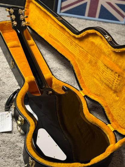 Gibson Custom Shop SG Custom 3-Pickup with Long Maestro Vibrola VOS in Ebony with case 000711