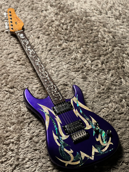 Dhatarattha Custom DST HH Artist Hand Paint "Purple Phoenix Flame"