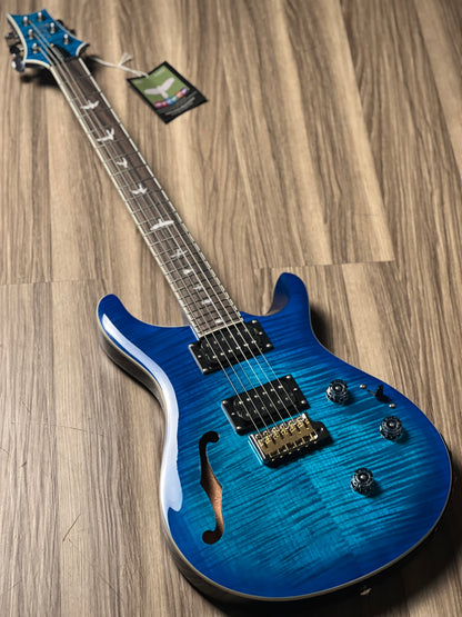 PRS SE Custom 24 Semi Hollow Piezo in Lake Blue