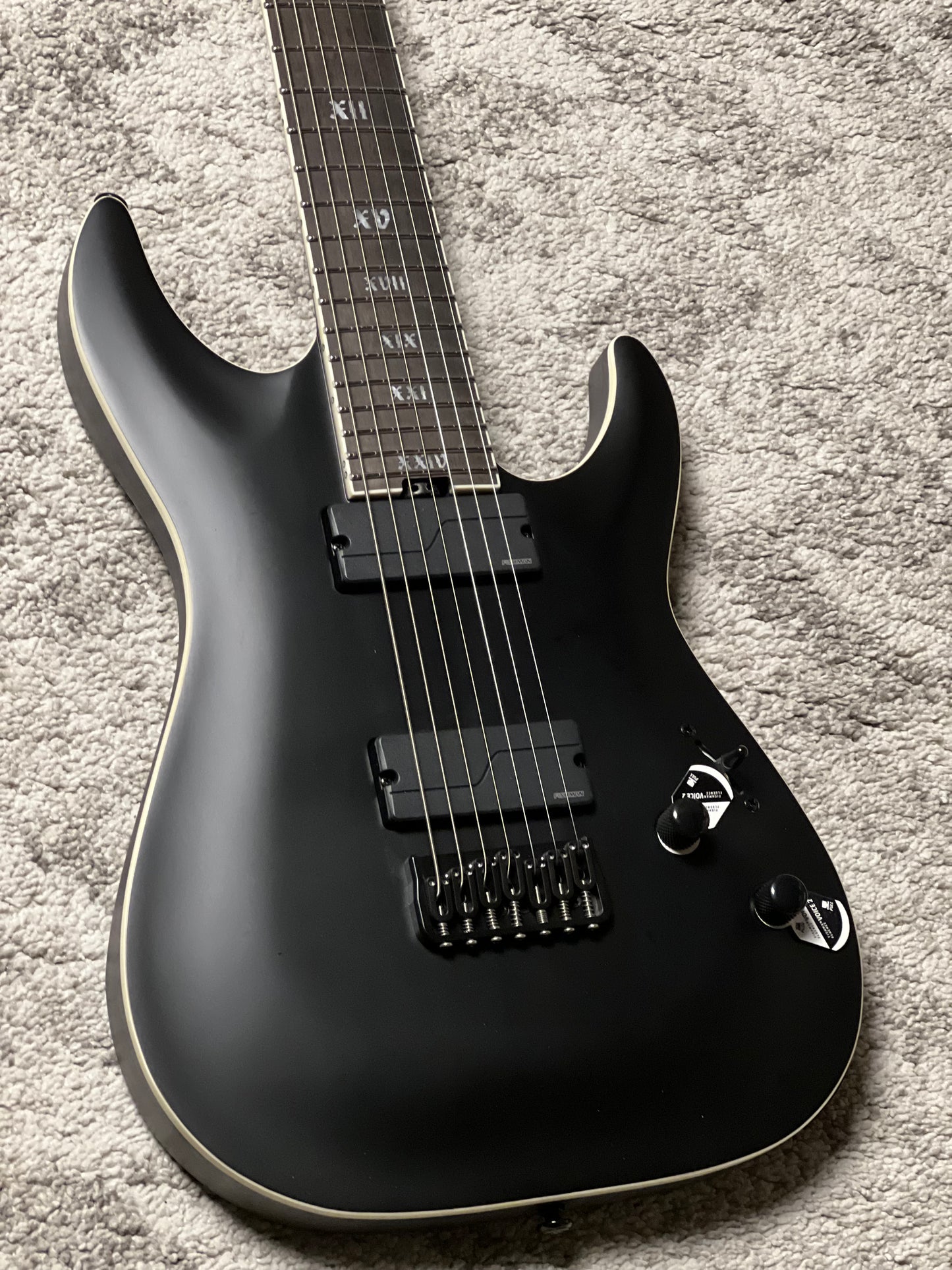 Schecter C-7 SLS Elite Evil Twin in Satin Black W26010882