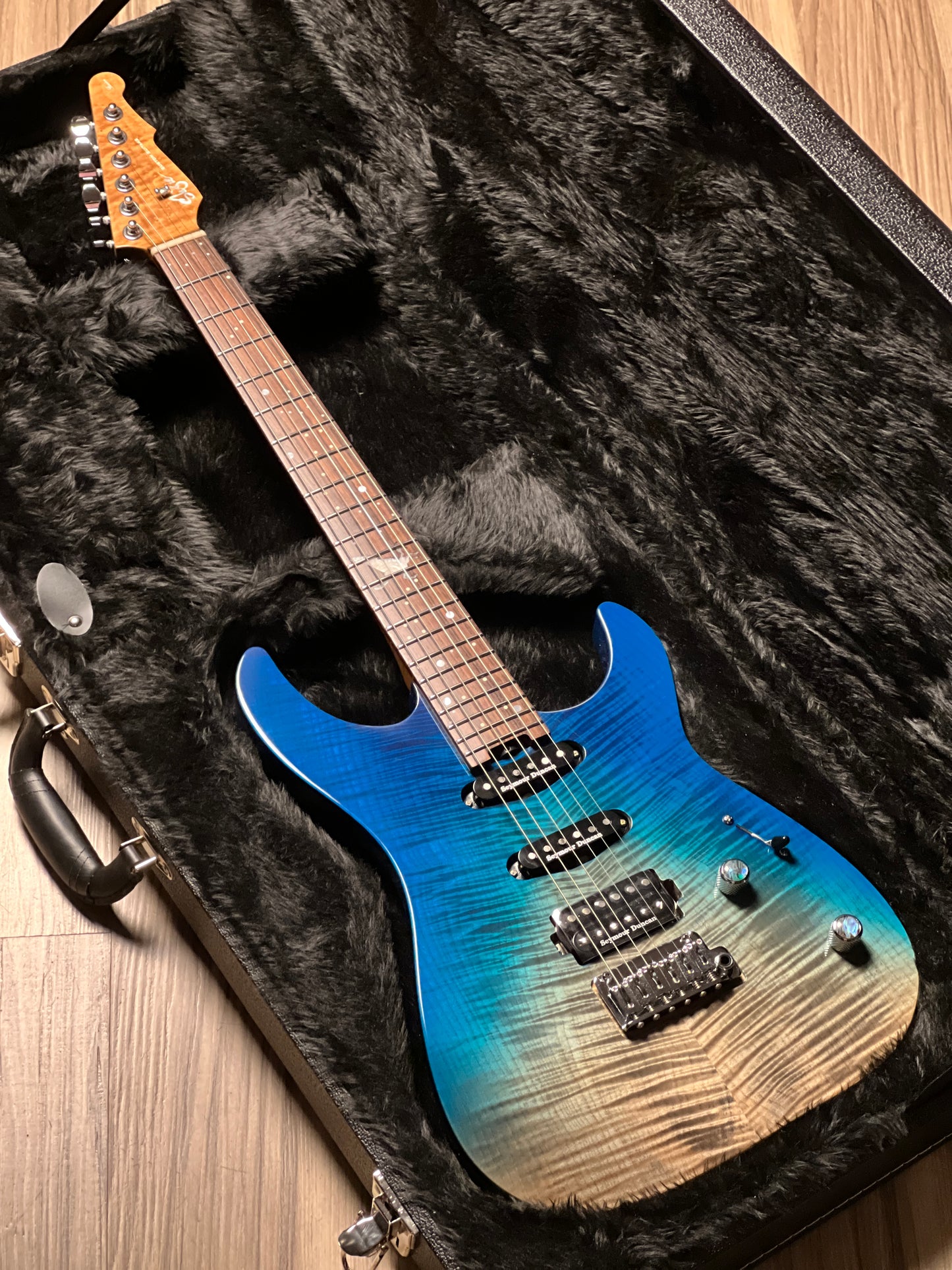 Shijie JF-PEGASUS 22 HSS Custom Shop in Transparent Blue Burst 2416