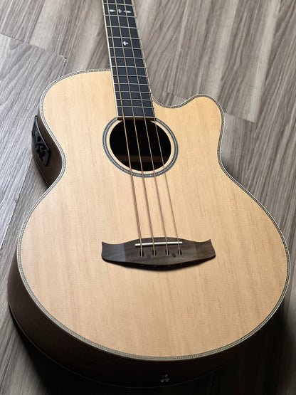 Tanglewood TRU 7AB CE BW Reunion Pro Acoustic Bass Solid Top Cutaway in Black Walnut w/Bag