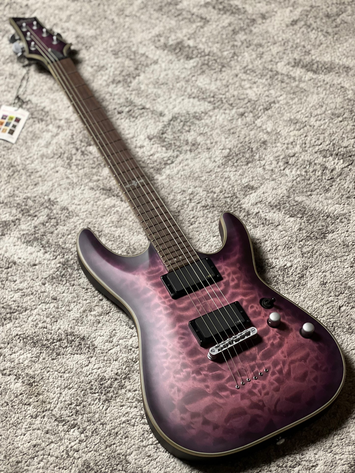 Schecter C-1 Platinum SPB in Satin Purple Burst W23090647